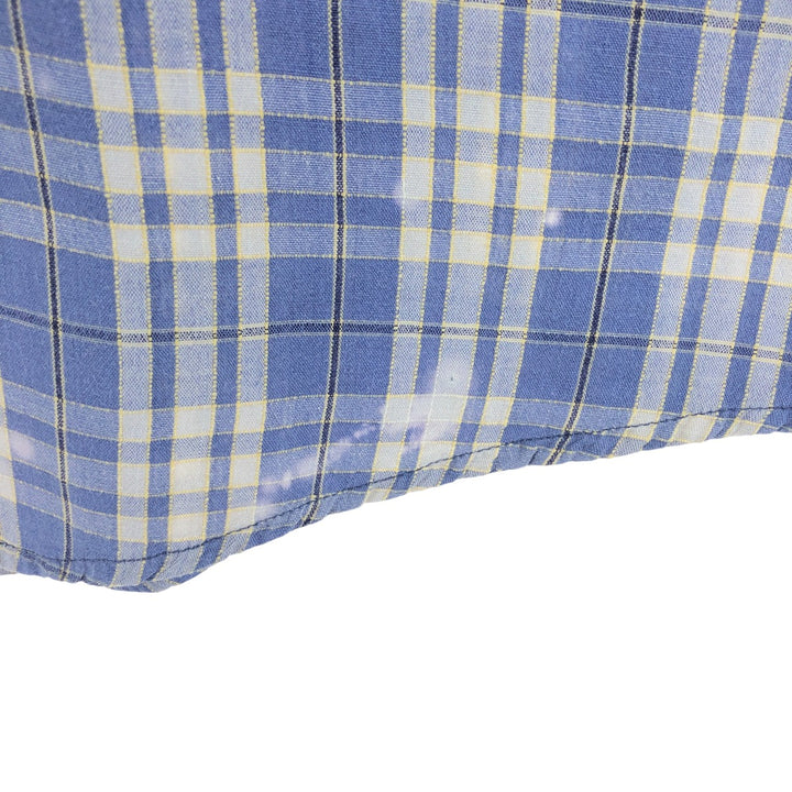 90s~00'S Timberland short sleeve cotton check shirt, men's XL size cotton Purple type blue-purple Vintage Second Hand