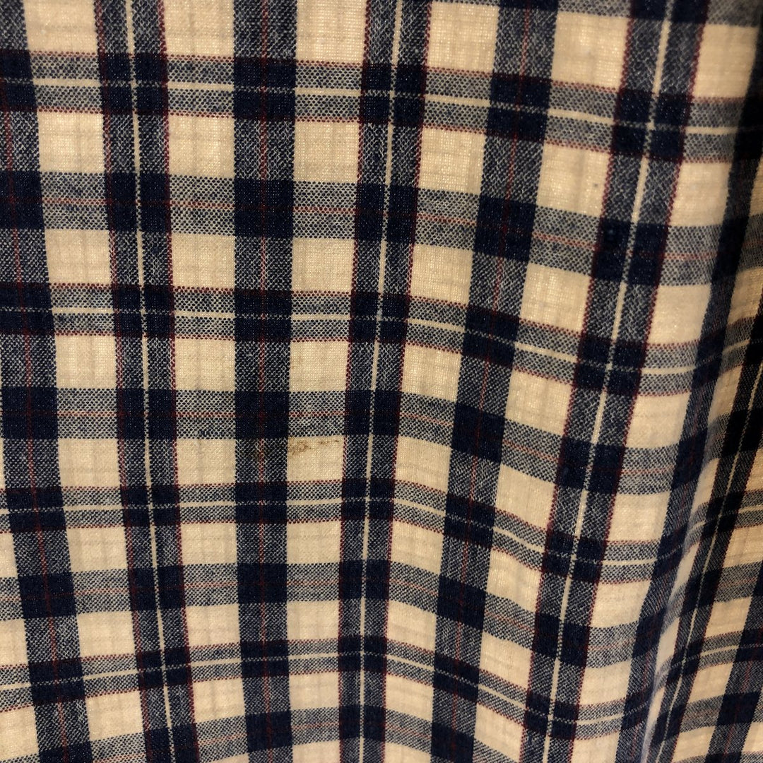 80'S WOOLRICH short sleeve cotton check shirt, men's size M cotton Beige type Vintage Second Hand