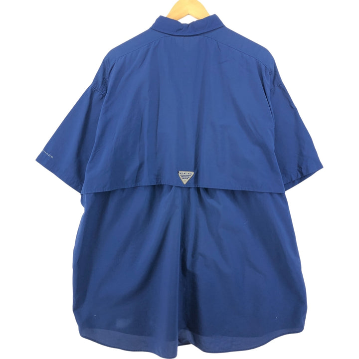 Columbia PFG OMNI-SHADE short sleeve fishing shirt, men's XL size Nylon blue type Vintage Second Hand