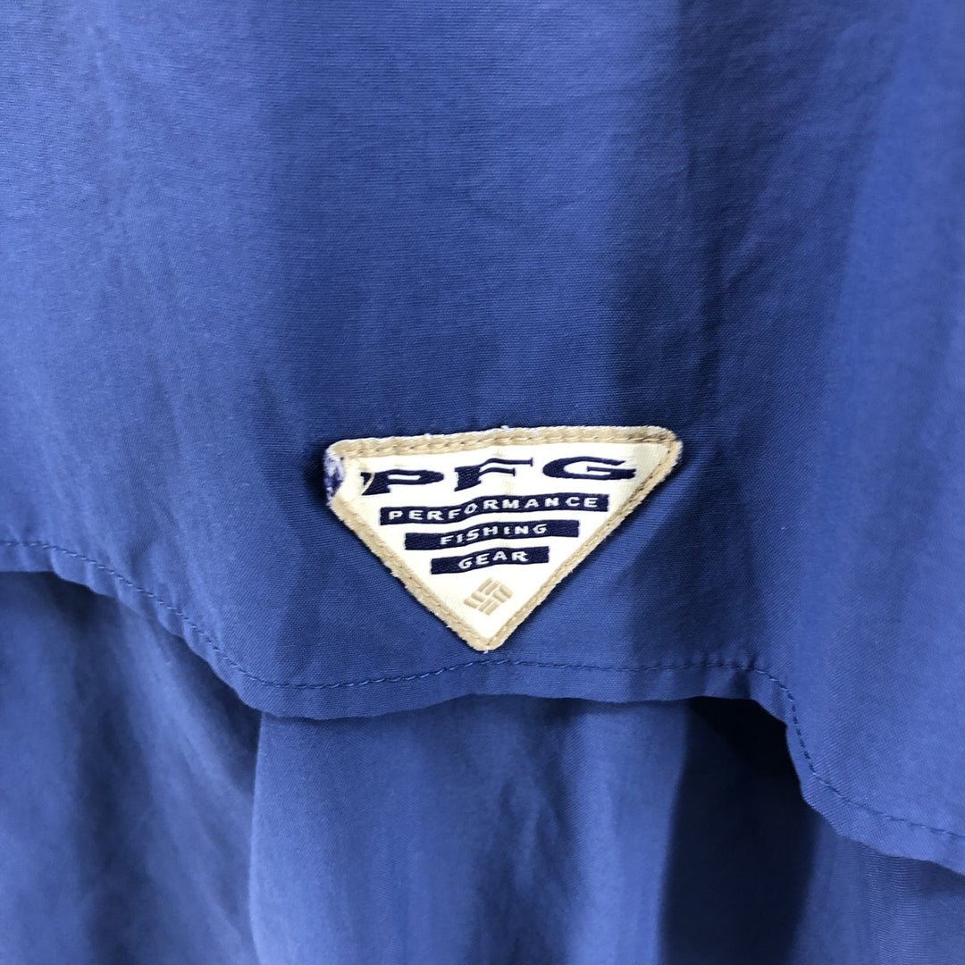 Columbia PFG OMNI-SHADE short sleeve fishing shirt, men's XL size Nylon blue type Vintage Second Hand