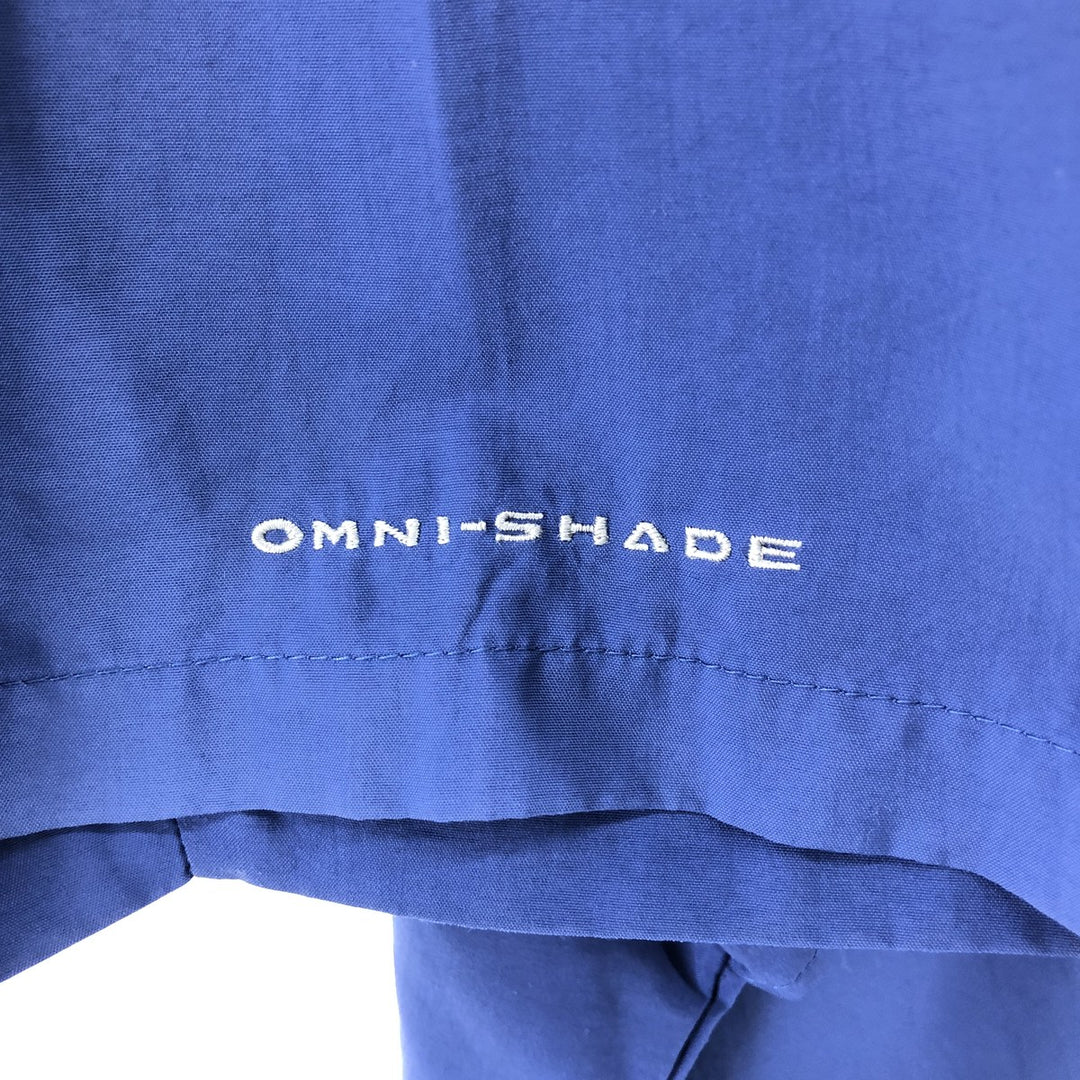 Columbia PFG OMNI-SHADE short sleeve fishing shirt, men's XL size Nylon blue type Vintage Second Hand