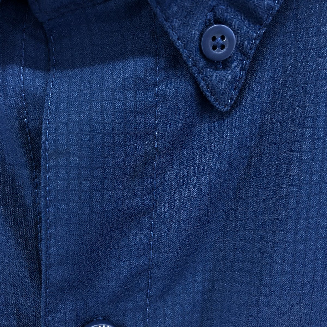 Columbia PFG OMNI-SHADE Omni-Shade Button-down Short Sleeve Fishing Shirt, Men's Size L polyester navy blue type Vintage Second Hand