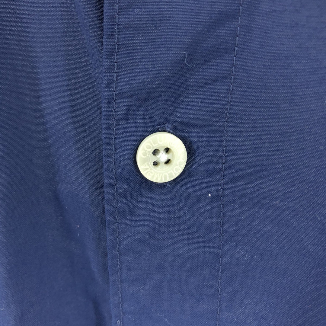 Columbia PFG OMNI-SHADE Button-down Short Sleeve Fishing Shirt, Men's XL Nylon navy blue type Vintage Second Hand