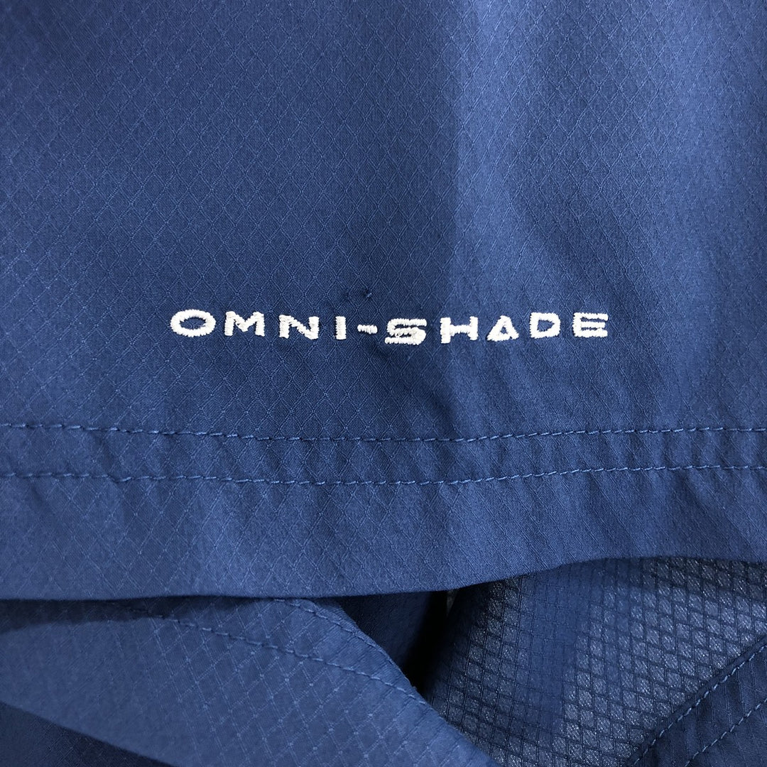 Columbia PFG OMNI-SHADE Open Collar Short Sleeve Fishing Shirt Men's XL polyester navy blue type Vintage Second Hand