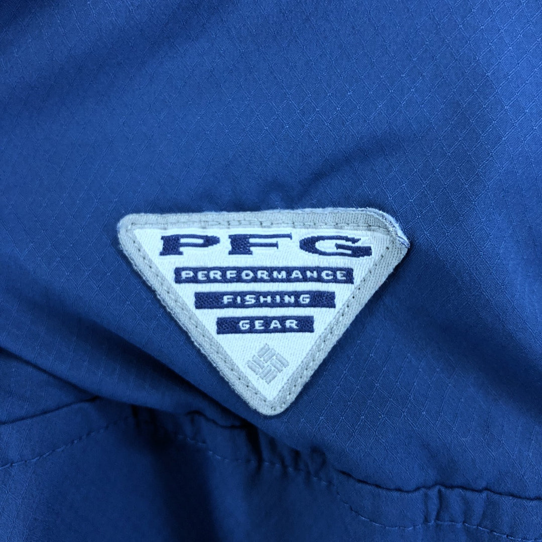 Columbia PFG OMNI-SHADE Open Collar Short Sleeve Fishing Shirt Men's XL polyester navy blue type Vintage Second Hand