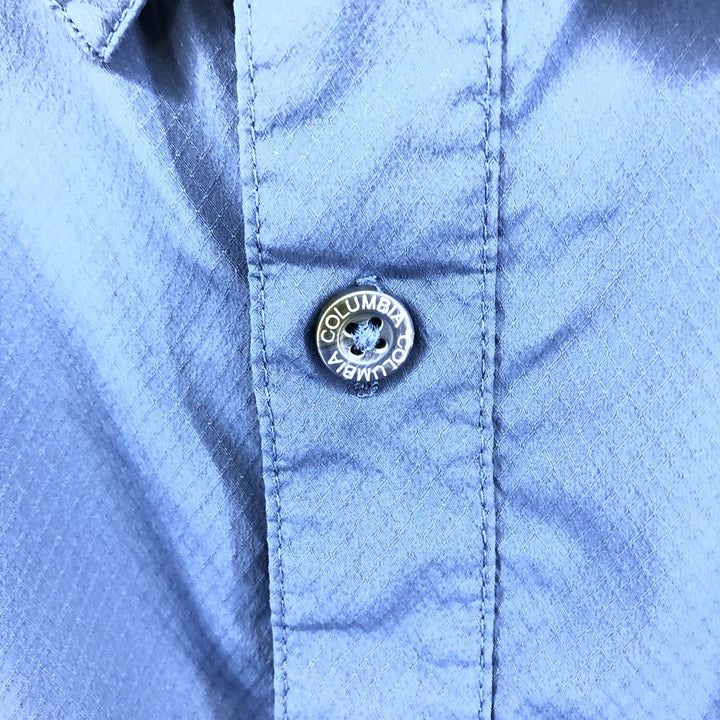 Columbia PFG OMNI-SHADE Ripstop Short Sleeve Fishing Shirt, Box Shirt, Men's XL polyester blue type Vintage Second Hand