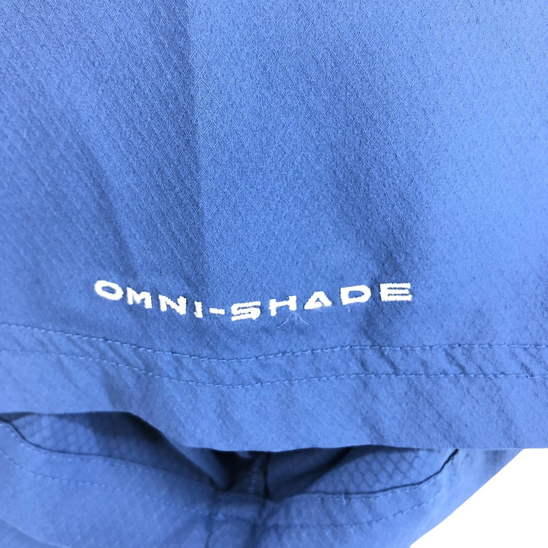 Columbia PFG OMNI-SHADE Ripstop Short Sleeve Fishing Shirt, Box Shirt, Men's XL polyester blue type Vintage Second Hand