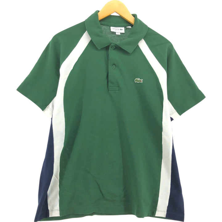 Lacoste LACOSTE RELAX FIT short sleeve polo shirt 5 men's L equivalent cotton Green type dark green Vintage Second Hand