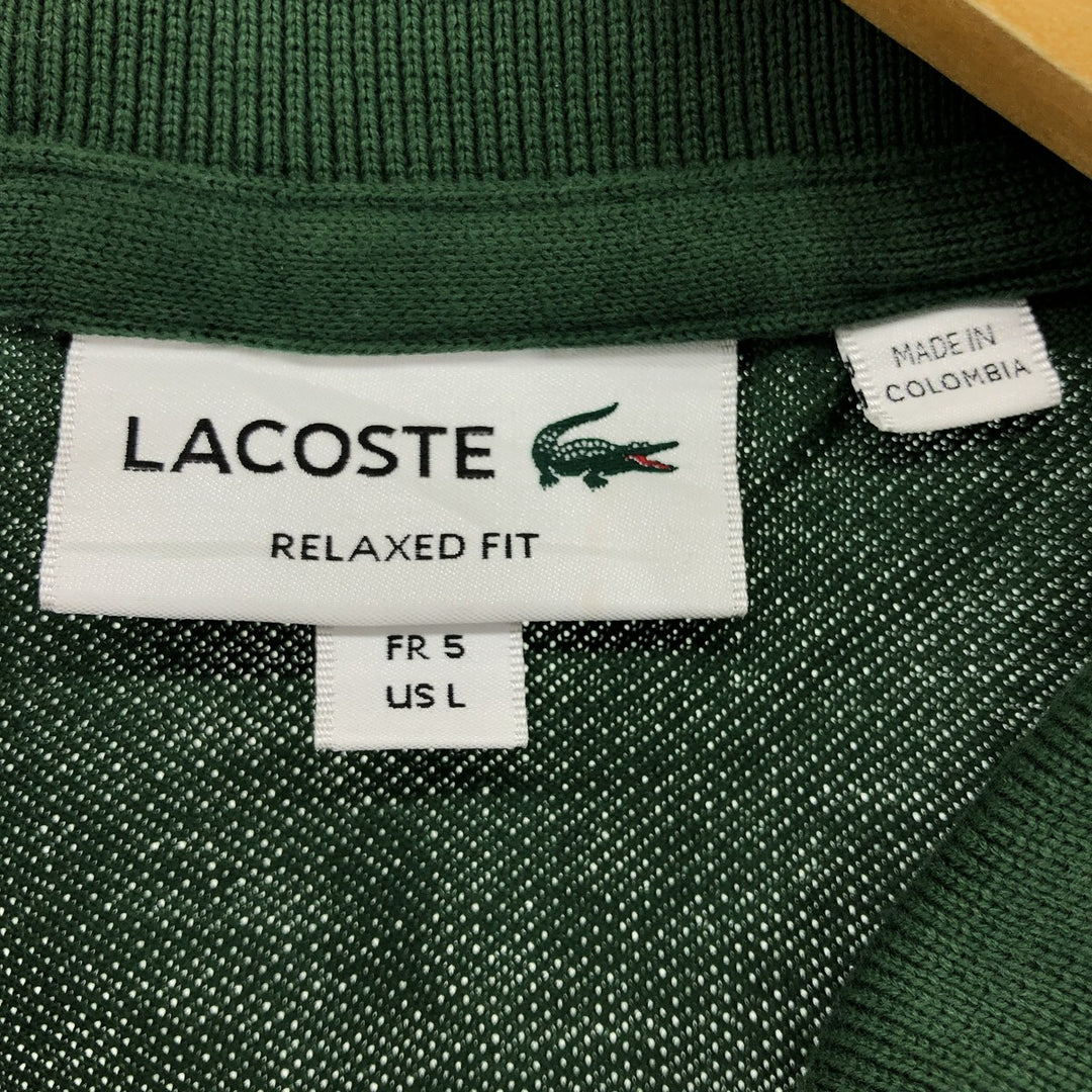 Lacoste LACOSTE RELAX FIT short sleeve polo shirt 5 men's L equivalent cotton Green type dark green Vintage Second Hand