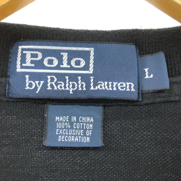 Ralph Lauren POLO by Ralph Lauren short sleeve polo shirt, men's size L cotton black type Vintage Second Hand