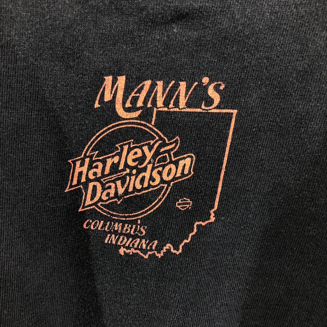 00'S Harley-Davidson Fire Pattern Short Sleeve Polo Shirt Made in USA Men's XL cotton black type Vintage Second Hand