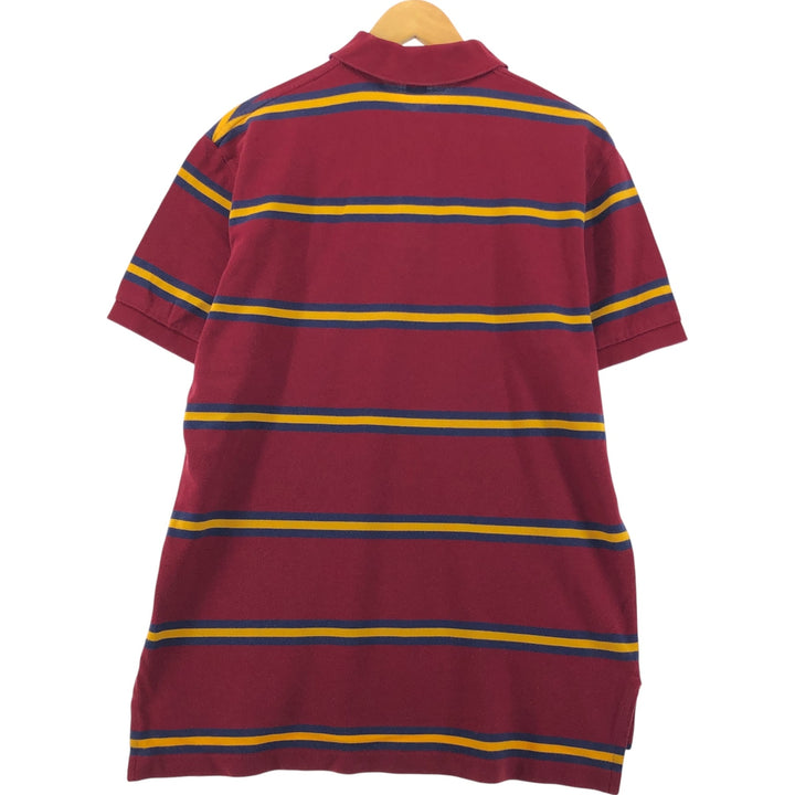 Ralph Lauren POLO by Ralph Lauren short sleeve striped polo shirt, men's size L cotton red type Vintage Second Hand