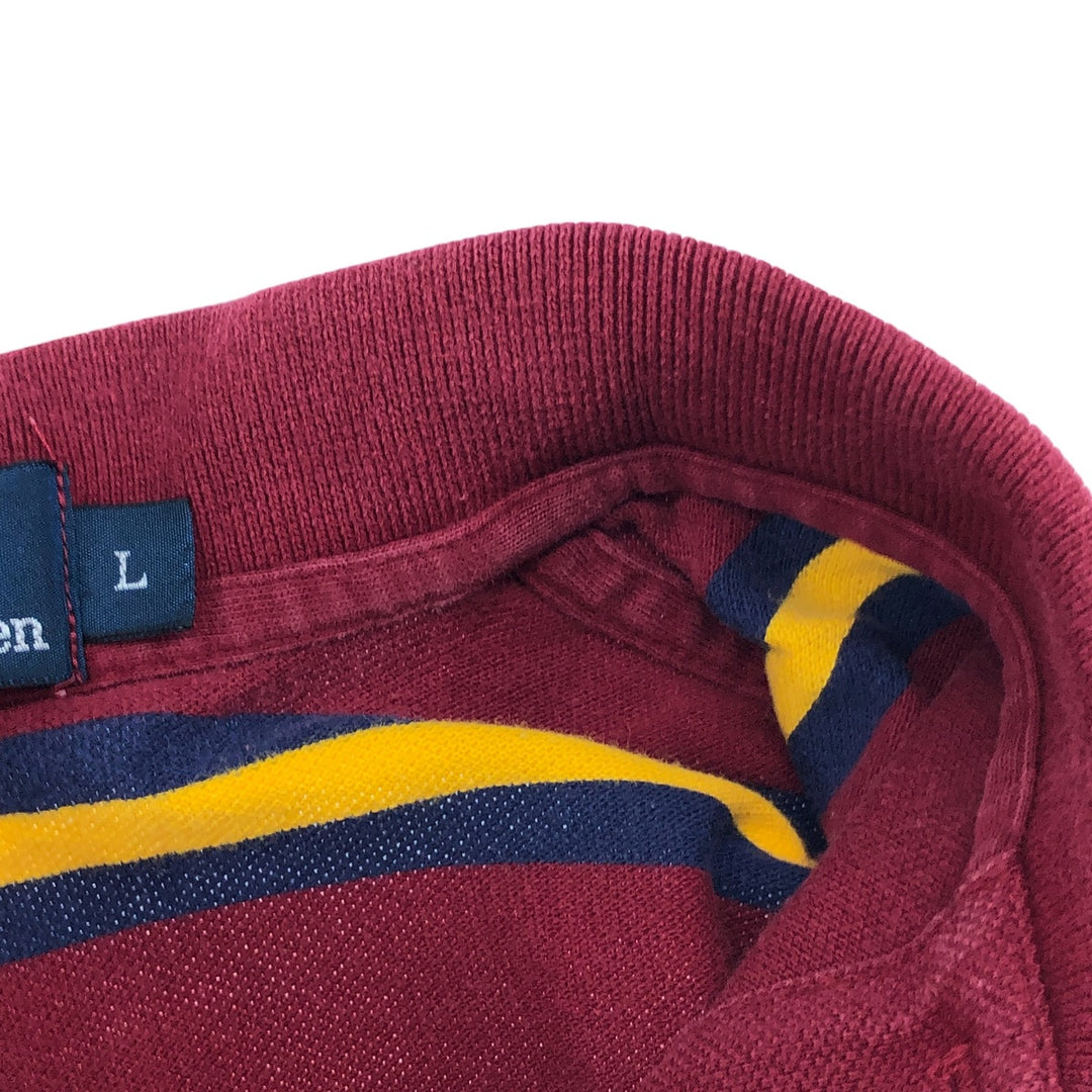 Ralph Lauren POLO by Ralph Lauren short sleeve striped polo shirt, men's size L cotton red type Vintage Second Hand
