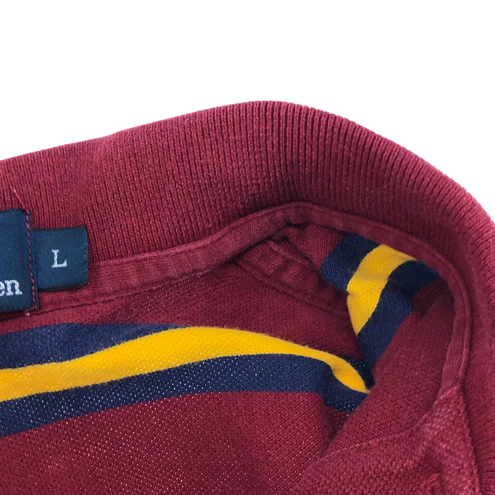 Ralph Lauren POLO by Ralph Lauren short sleeve striped polo shirt, men's size L cotton red type Vintage Second Hand
