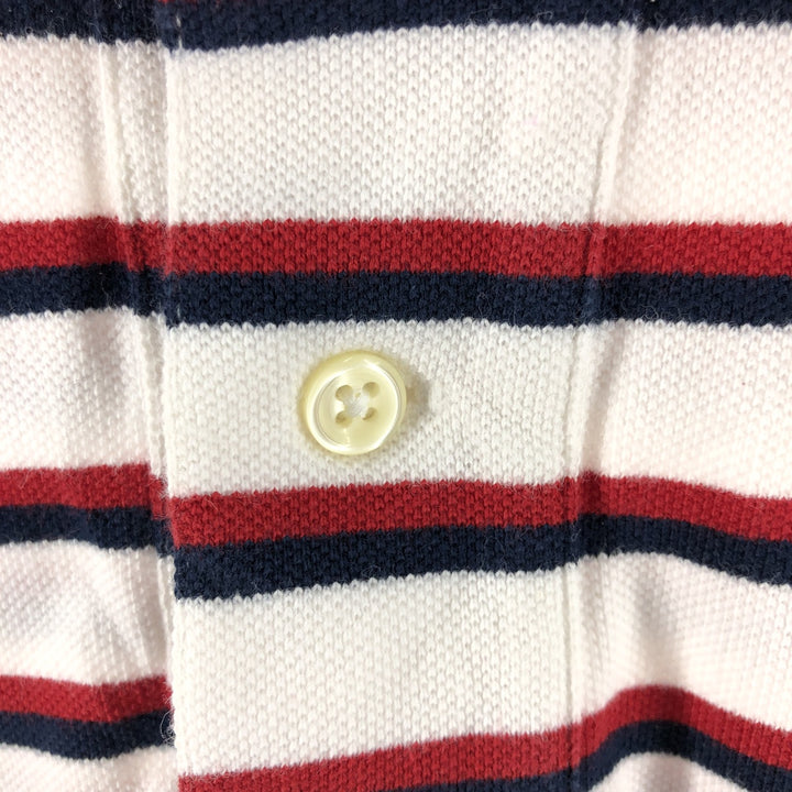Ralph Lauren POLO by Ralph Lauren short sleeve striped polo shirt, men's XL size cotton white type Vintage Second Hand