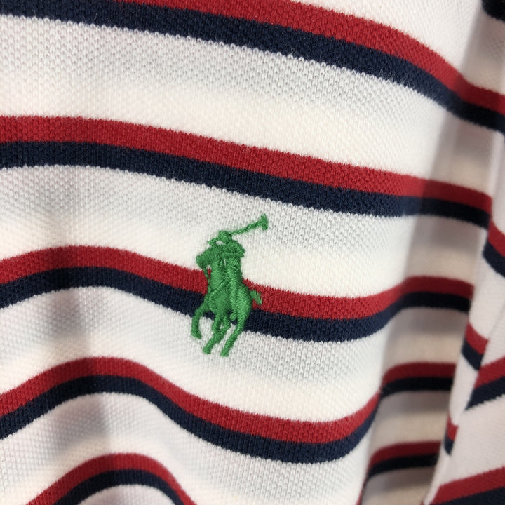 Ralph Lauren POLO by Ralph Lauren short sleeve striped polo shirt, men's XL size cotton white type Vintage Second Hand