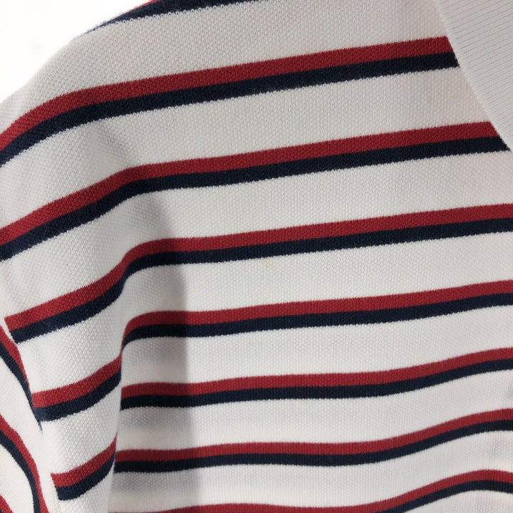 Ralph Lauren POLO by Ralph Lauren short sleeve striped polo shirt, men's XL size cotton white type Vintage Second Hand