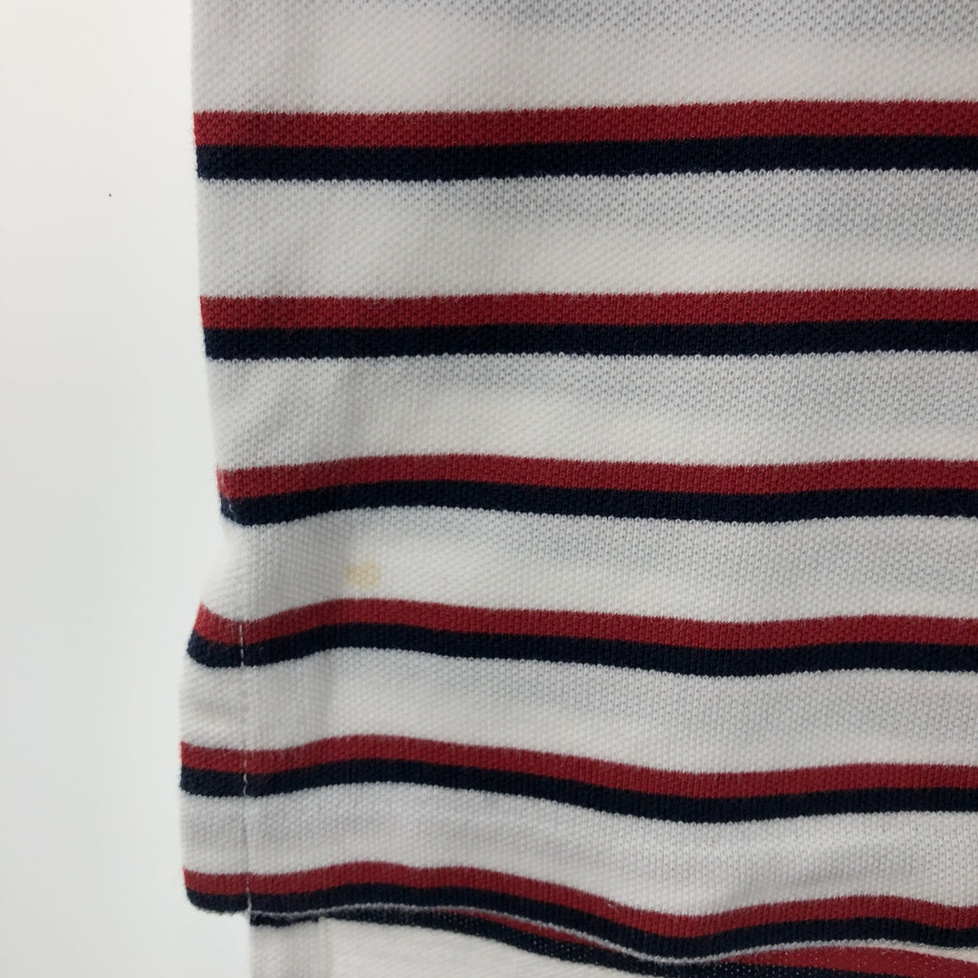 Ralph Lauren POLO by Ralph Lauren short sleeve striped polo shirt, men's XL size cotton white type Vintage Second Hand