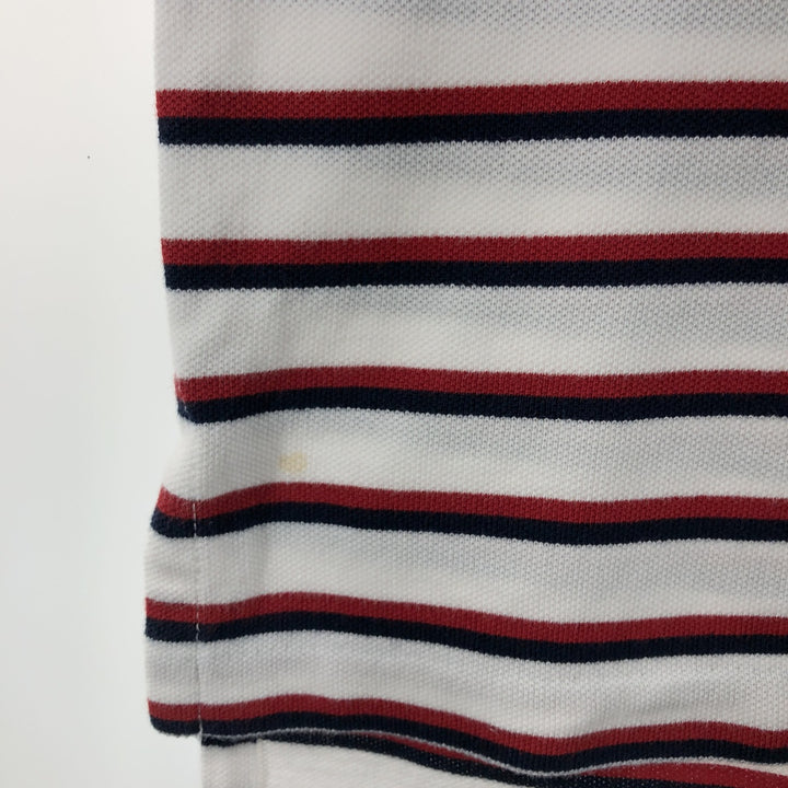 Ralph Lauren POLO by Ralph Lauren short sleeve striped polo shirt, men's XL size cotton white type Vintage Second Hand