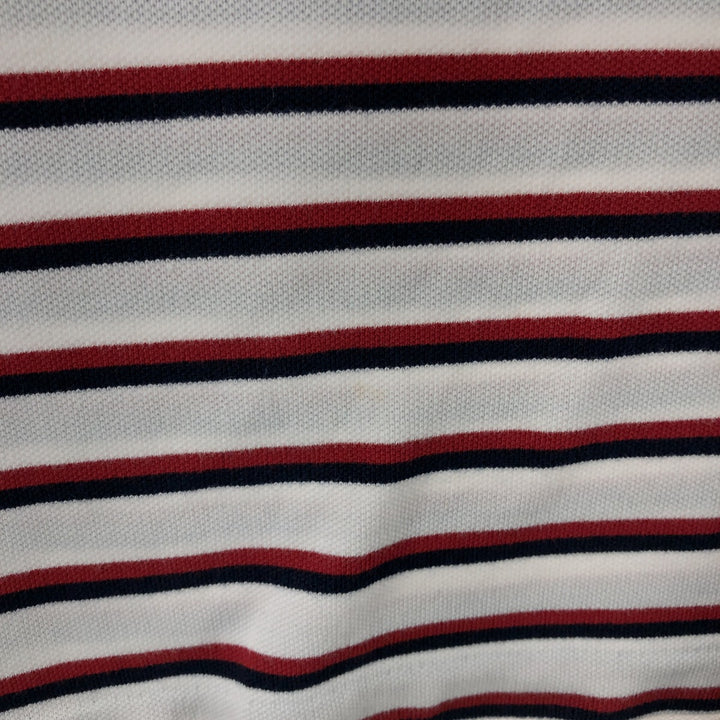 Ralph Lauren POLO by Ralph Lauren short sleeve striped polo shirt, men's XL size cotton white type Vintage Second Hand