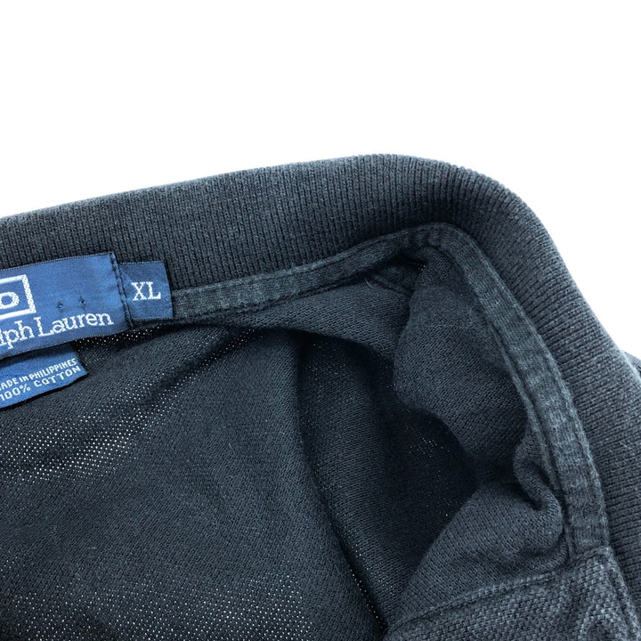 Ralph Lauren POLO by Ralph Lauren short sleeve polo shirt, men's XL size cotton black type Vintage Second Hand