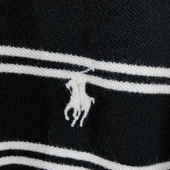Ralph Lauren POLO by Ralph Lauren short sleeve striped polo shirt, men's XL size cotton black type Vintage Second Hand