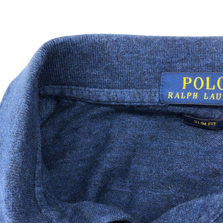 Ralph Lauren POLO RALPH LAUREN SLIM FIT short sleeve polo shirt men's XL equivalent cotton Navy blue Vintage Second Hand