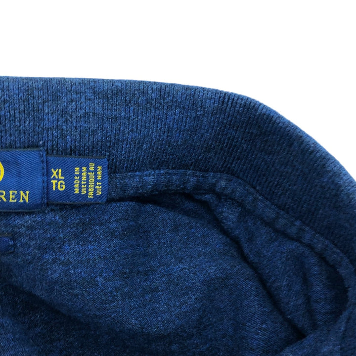 Ralph Lauren POLO RALPH LAUREN SLIM FIT short sleeve polo shirt men's XL equivalent cotton Navy blue Vintage Second Hand