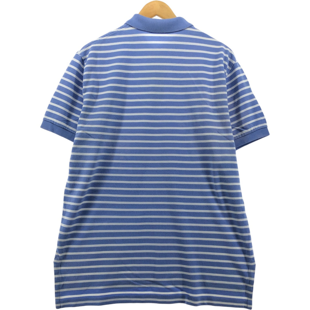 Ralph Lauren POLO RALPH LAUREN Short Sleeve Striped Polo Shirt Men's Size L cotton Blue type light blue Vintage Second Hand