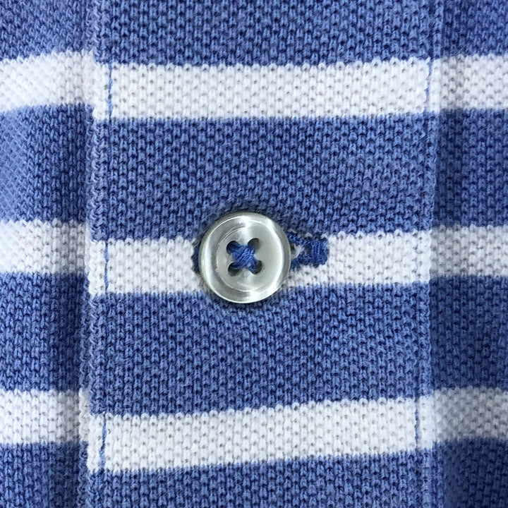 Ralph Lauren POLO RALPH LAUREN Short Sleeve Striped Polo Shirt Men's Size L cotton Blue type light blue Vintage Second Hand