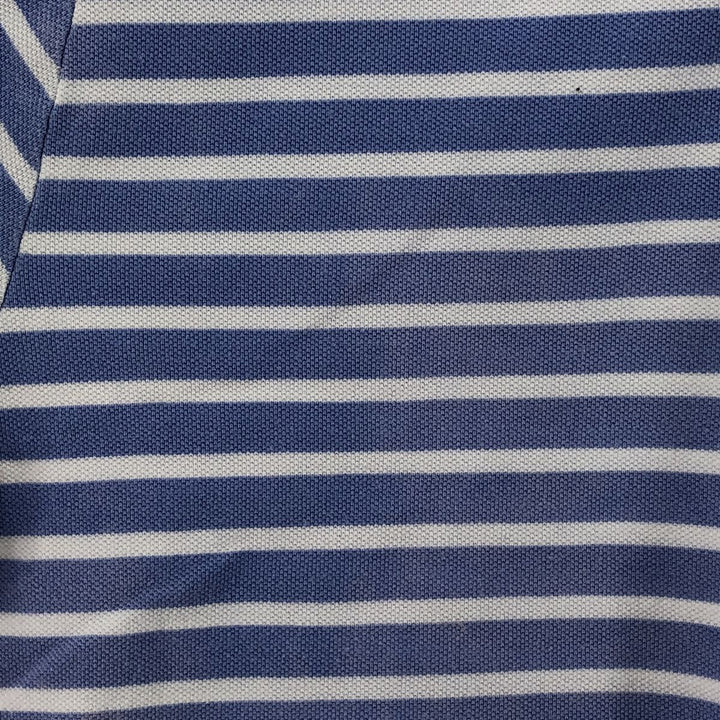 Ralph Lauren POLO RALPH LAUREN Short Sleeve Striped Polo Shirt Men's Size L cotton Blue type light blue Vintage Second Hand