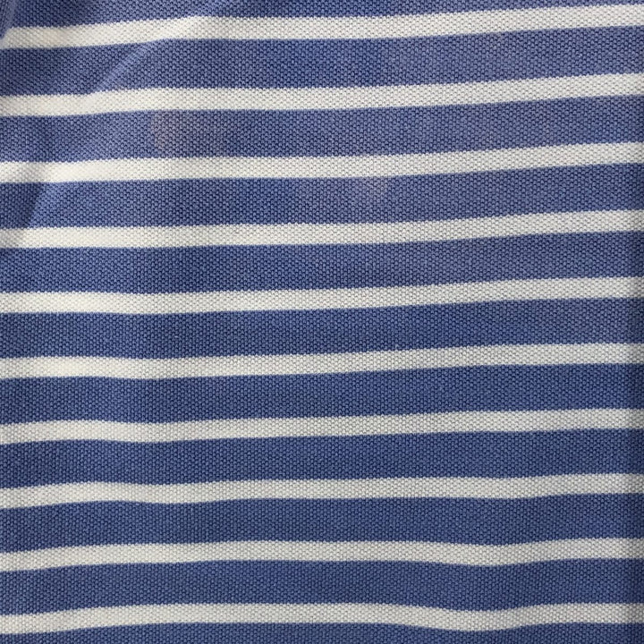 Ralph Lauren POLO RALPH LAUREN Short Sleeve Striped Polo Shirt Men's Size L cotton Blue type light blue Vintage Second Hand