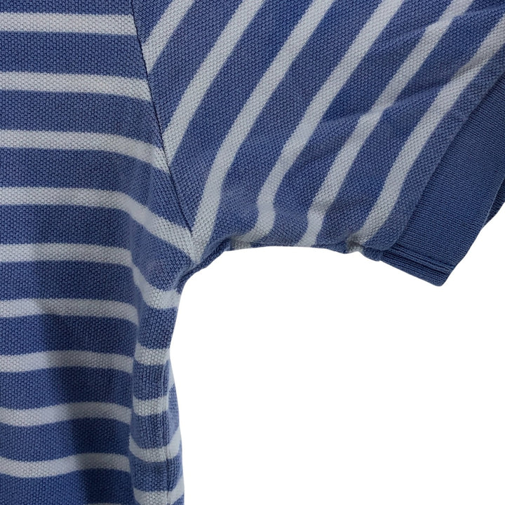 Ralph Lauren POLO RALPH LAUREN Short Sleeve Striped Polo Shirt Men's Size L cotton Blue type light blue Vintage Second Hand