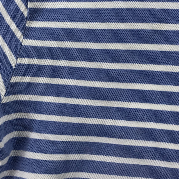Ralph Lauren POLO RALPH LAUREN Short Sleeve Striped Polo Shirt Men's Size L cotton Blue type light blue Vintage Second Hand