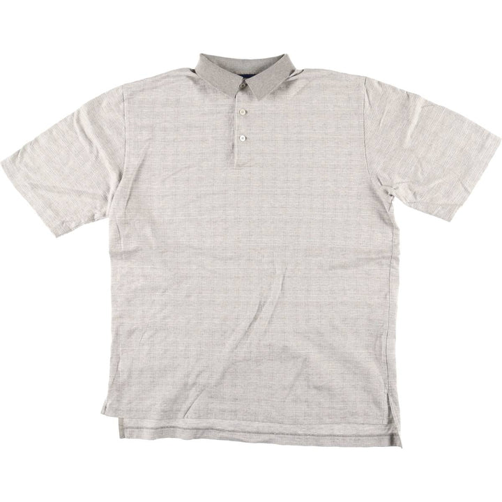 Ralph Lauren POLO GOLF Polo Golf short sleeve check polo shirt men's M equivalent Pima Cotton gray type Vintage Second Hand