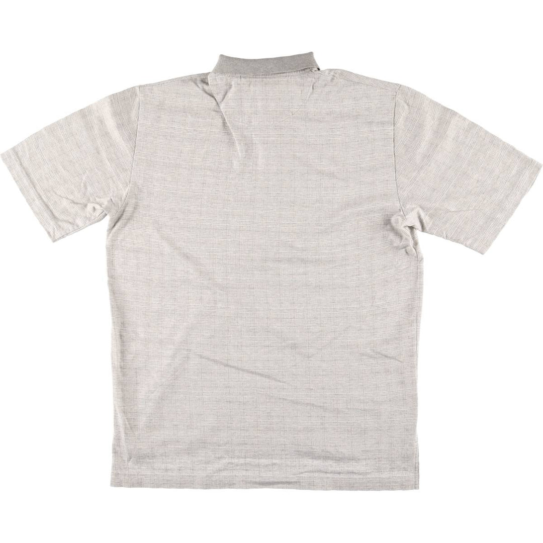 Ralph Lauren POLO GOLF Polo Golf short sleeve check polo shirt men's M equivalent Pima Cotton gray type Vintage Second Hand
