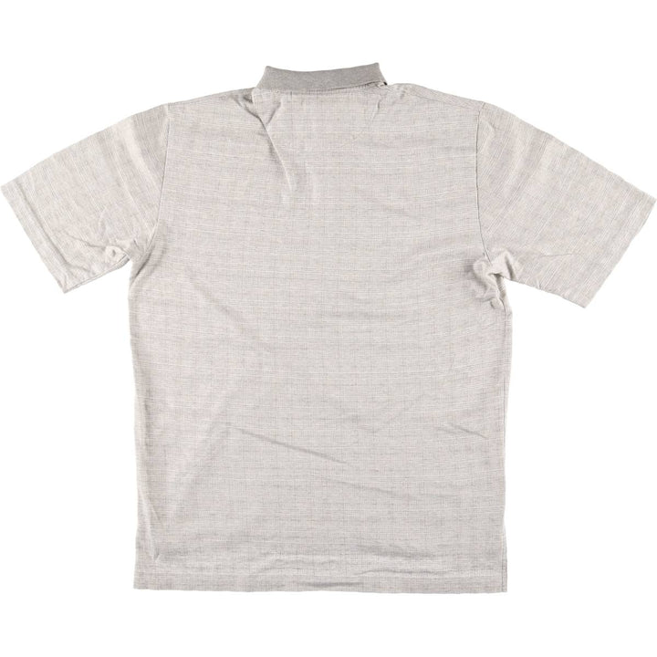 Ralph Lauren POLO GOLF Polo Golf short sleeve check polo shirt men's M equivalent Pima Cotton gray type Vintage Second Hand