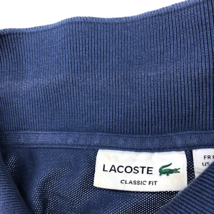 Lacoste Classic Fit short sleeve polo shirt size 6, men's XL cotton blue type Vintage Second Hand