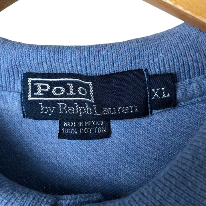 Ralph Lauren POLO by Ralph Lauren short sleeve polo shirt, men's XL size cotton Blue type light blue Vintage Second Hand