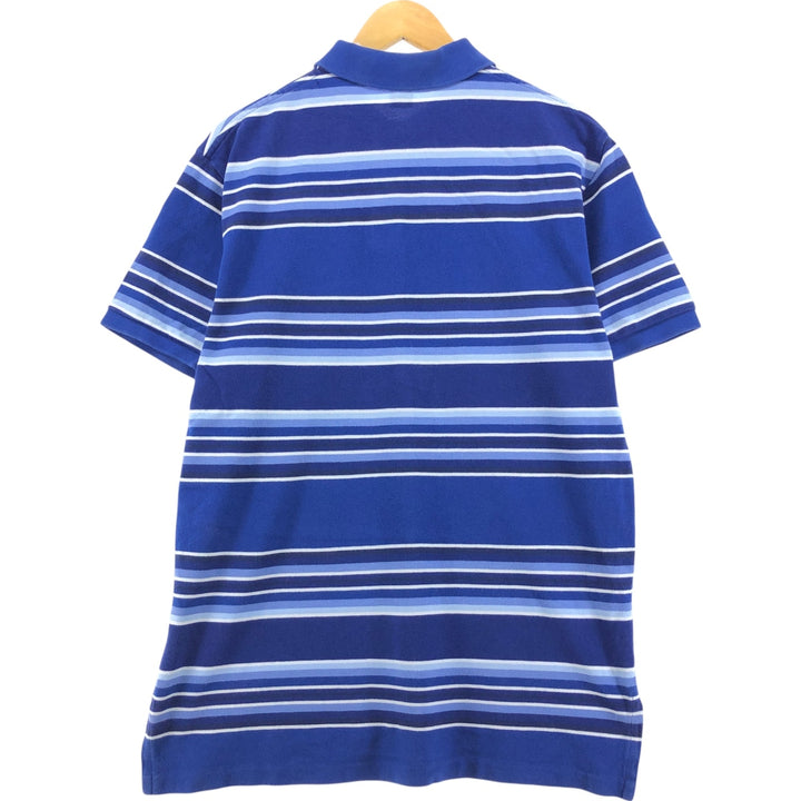 Ralph Lauren POLO by Ralph Lauren short sleeve striped polo shirt, men's size L cotton blue type Vintage Second Hand