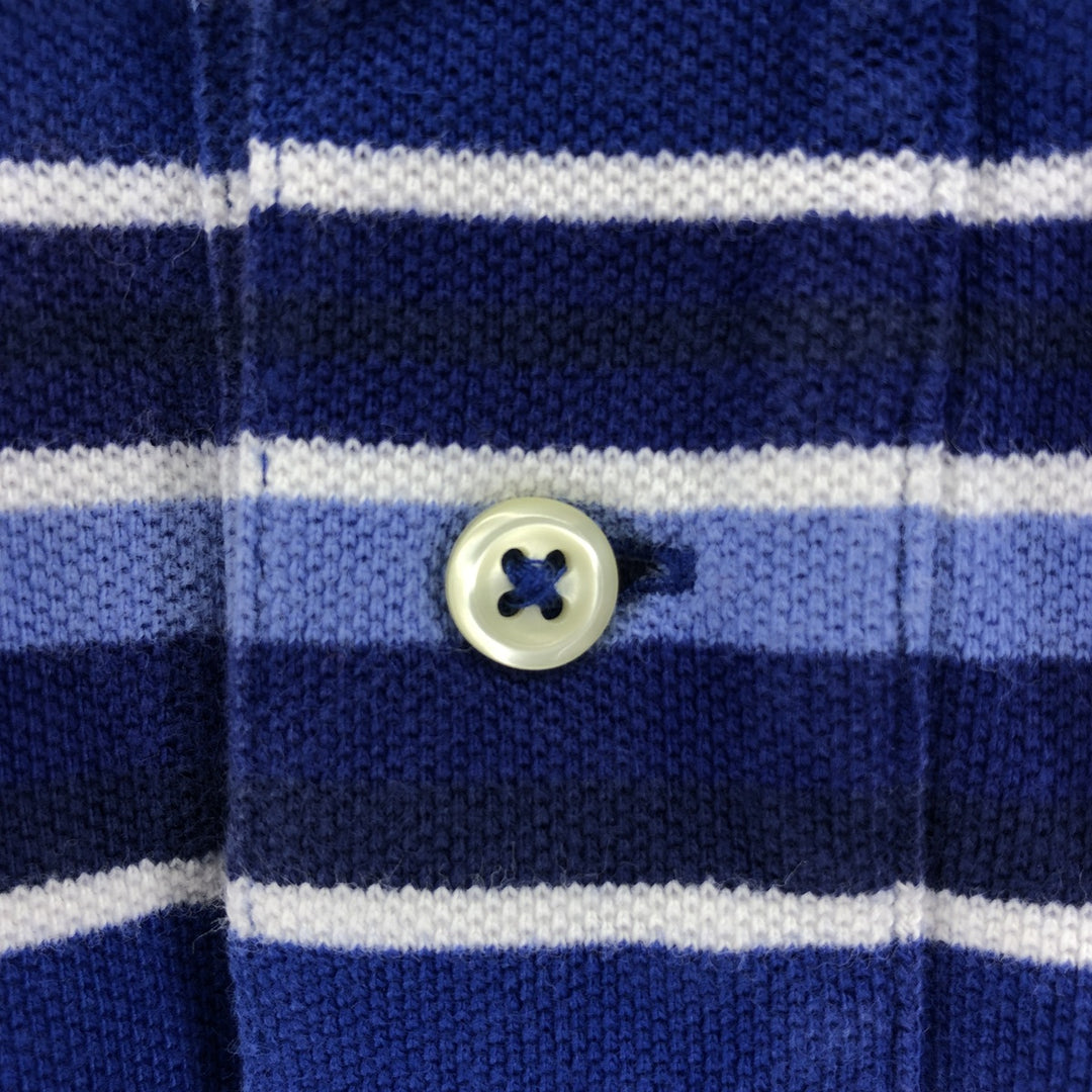 Ralph Lauren POLO by Ralph Lauren short sleeve striped polo shirt, men's size L cotton blue type Vintage Second Hand