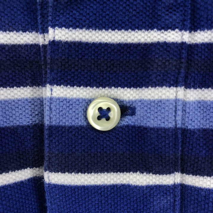 Ralph Lauren POLO by Ralph Lauren short sleeve striped polo shirt, men's size L cotton blue type Vintage Second Hand
