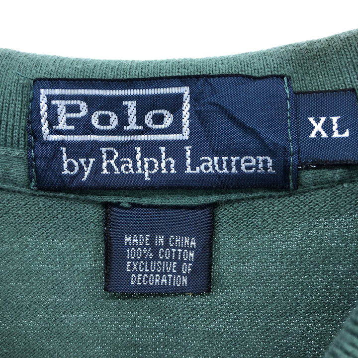 Ralph Lauren POLO by Ralph Lauren short sleeve polo shirt, men's XL size cotton green type Vintage Second Hand