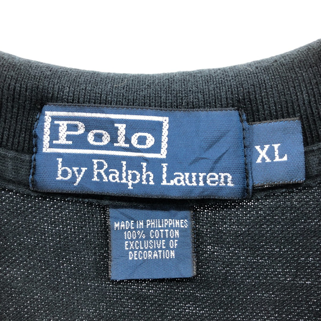 Ralph Lauren POLO by Ralph Lauren short sleeve polo shirt, men's XL size cotton black type Vintage Second Hand