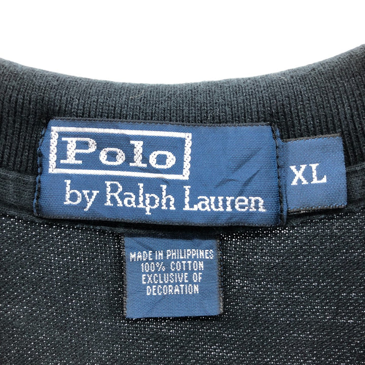 Ralph Lauren POLO by Ralph Lauren short sleeve polo shirt, men's XL size cotton black type Vintage Second Hand