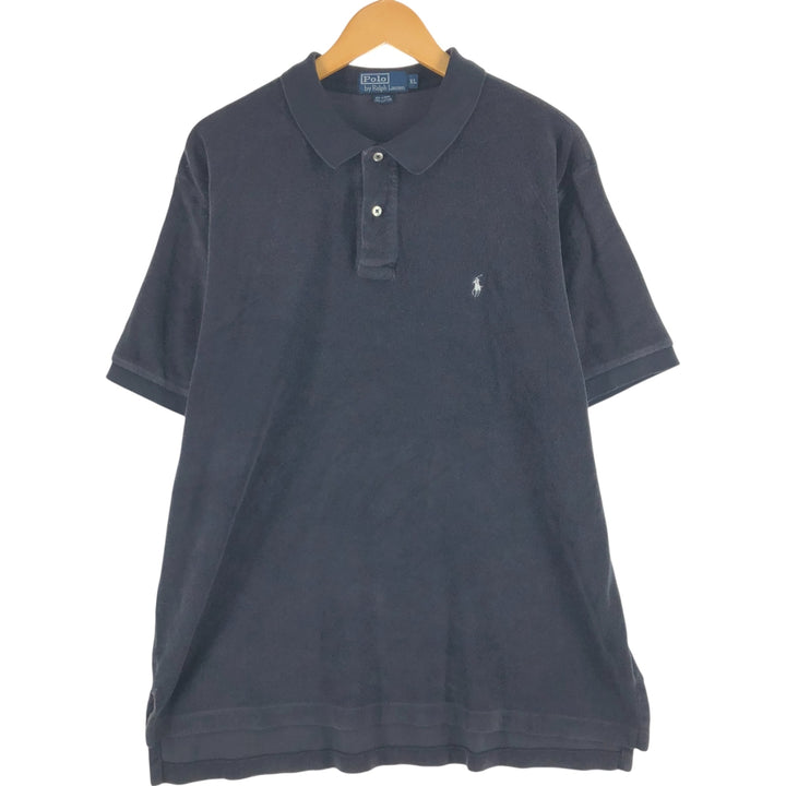 Ralph Lauren POLO by Ralph Lauren short sleeve polo shirt, men's XL size cotton black type Vintage Second Hand