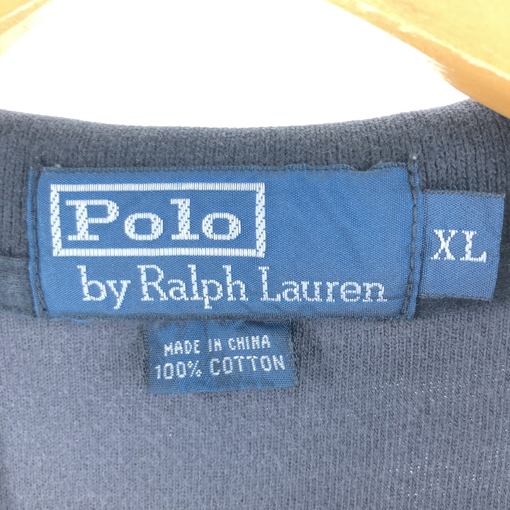 Ralph Lauren POLO by Ralph Lauren short sleeve polo shirt, men's XL size cotton black type Vintage Second Hand