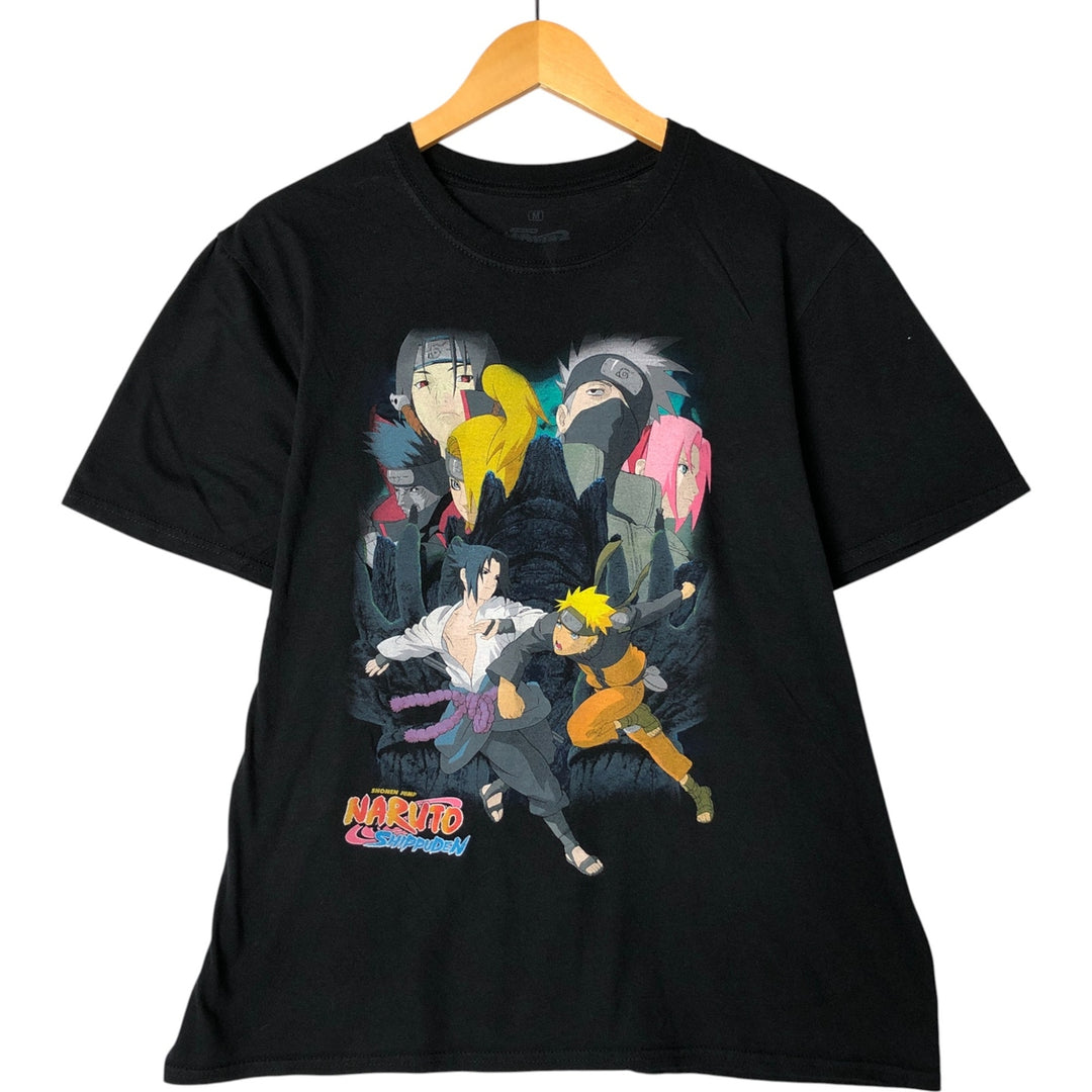 NARUTO SHIPPUDEN Naruto Shippuden Anime Character Print T-Shirt Men's M Size cotton black type Vintage Second Hand