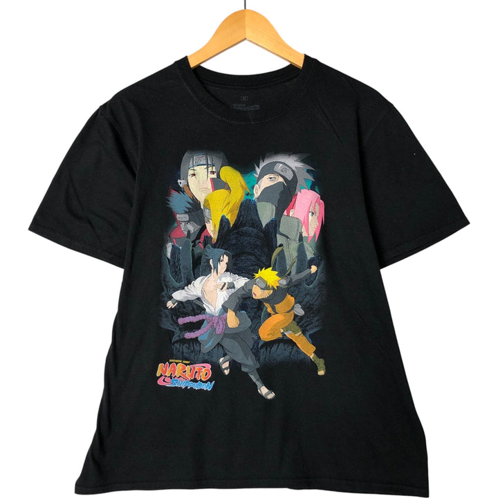 NARUTO SHIPPUDEN Naruto Shippuden Anime Character Print T-Shirt Men's M Size cotton black type Vintage Second Hand