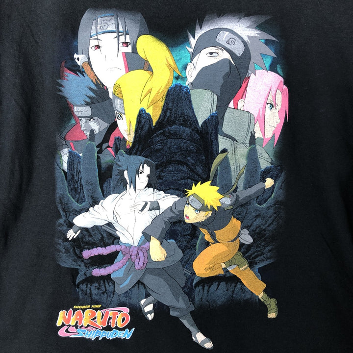 NARUTO SHIPPUDEN Naruto Shippuden Anime Character Print T-Shirt Men's M Size cotton black type Vintage Second Hand